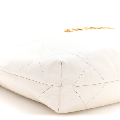 Chanel Shiny Calfskin Quilted Small Chanel 22 White 10 of 11