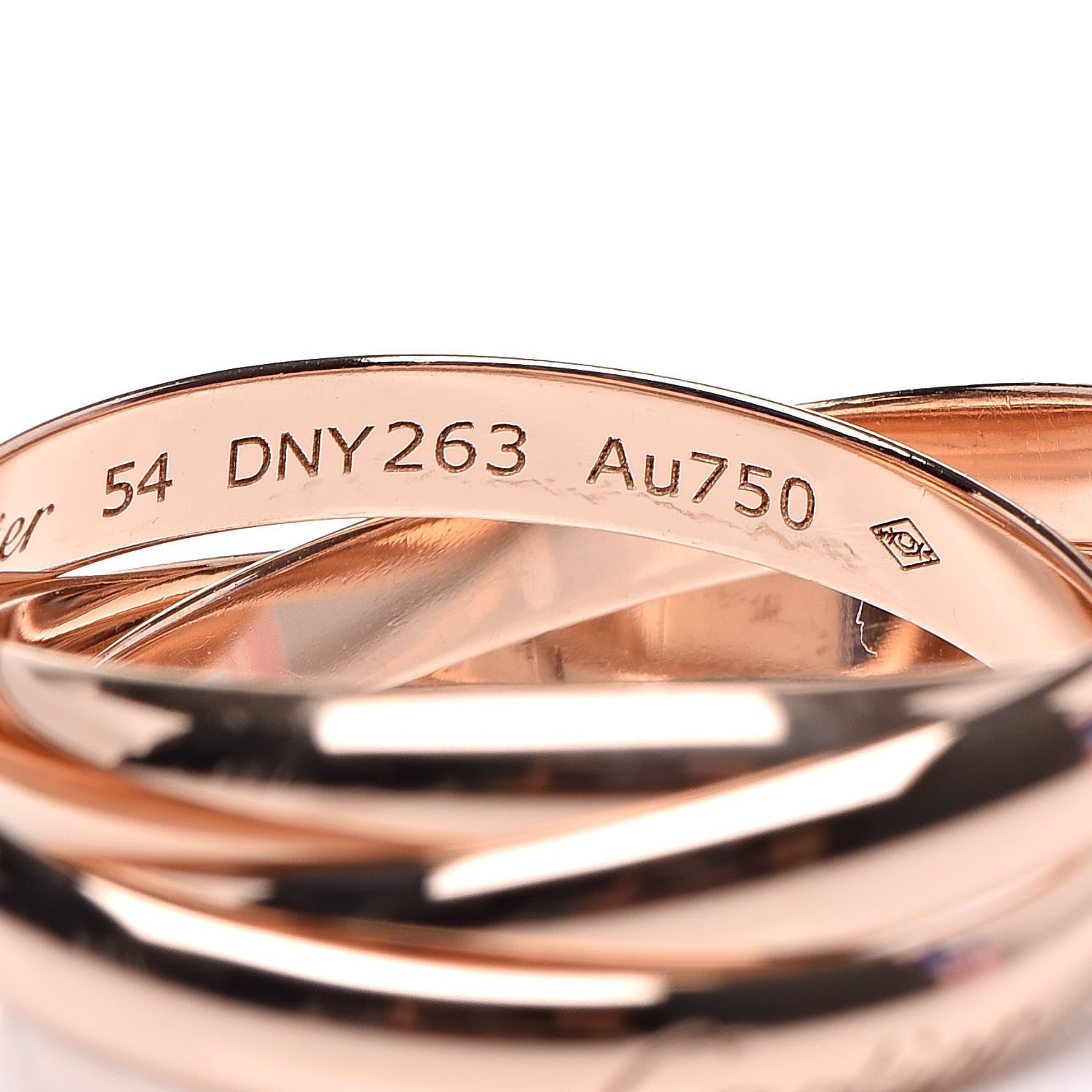 Cartier 18K Pink Gold Small Trinity Ring 54 6.75 4 of 6