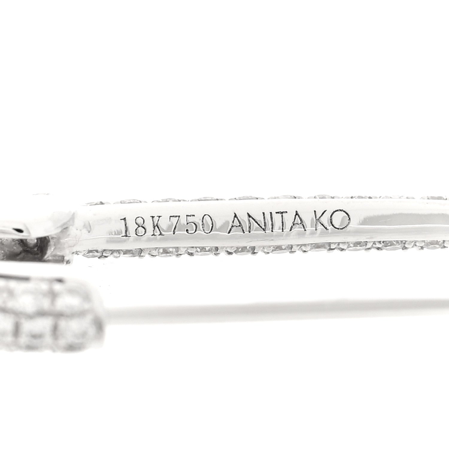 Anita Ko 18K White Gold Diamond Safety Pin Earring 3 of 3