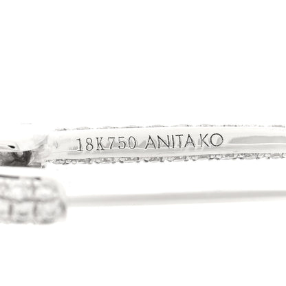 Anita Ko 18K White Gold Diamond Safety Pin Earring 3 of 3