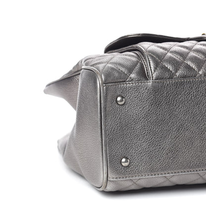 Chanel Metallic Grained Calfskin Quilted Large Casual Pocket Tote Silver 5 of 11