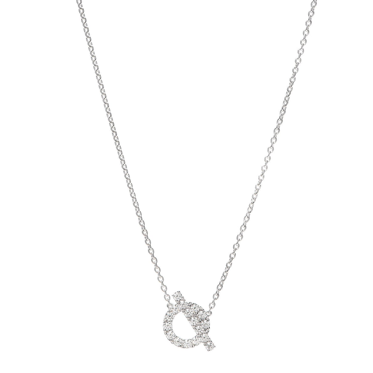 18K White Gold Diamond Finesse Pendant Necklace