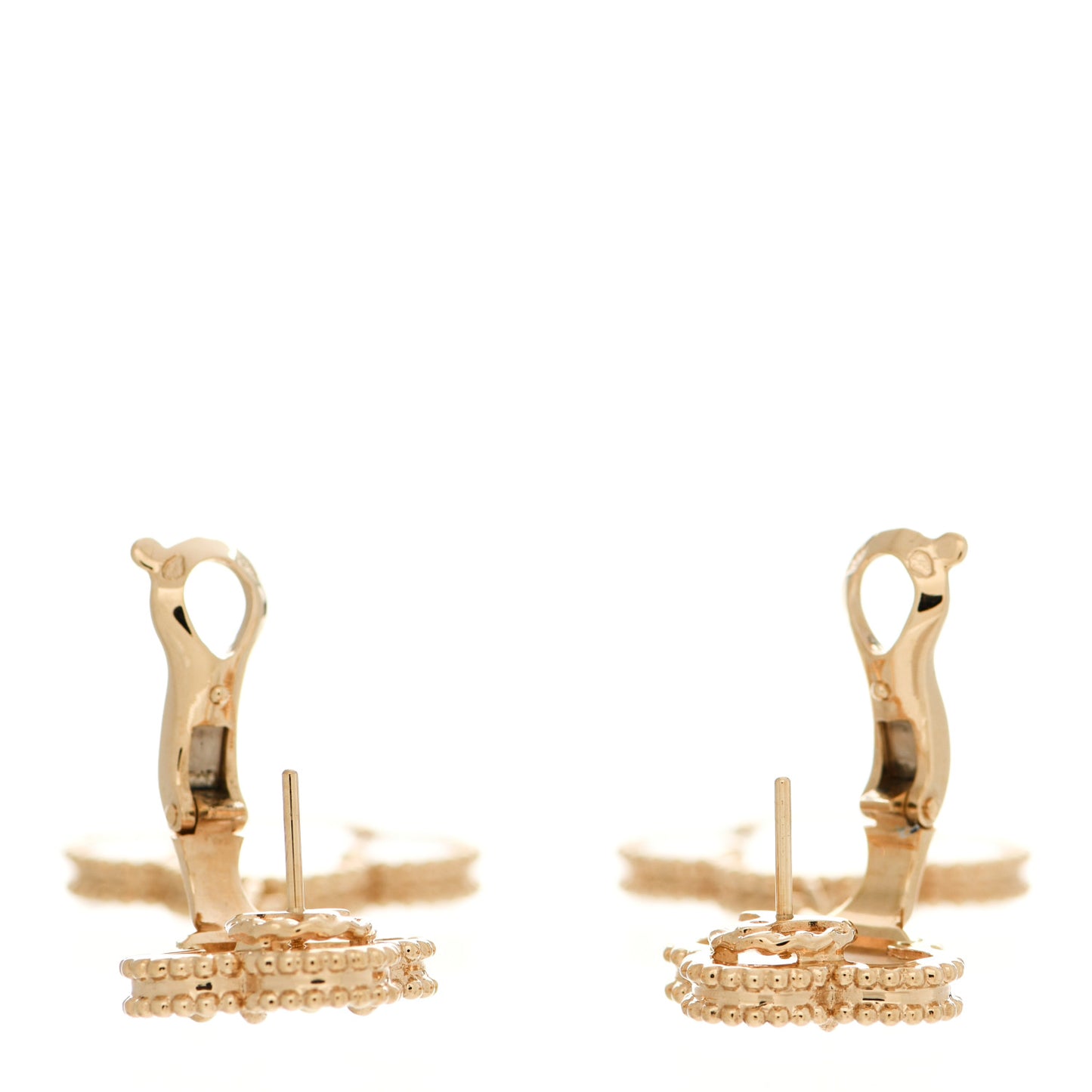18K Yellow Gold Mother of Pearl 2 Motifs Magic Alhambra Earrings