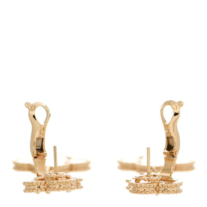 Van Cleef & Arpels 18K Yellow Gold Mother of Pearl 2 Motifs Magic Alhambra Earrings 3 of 5