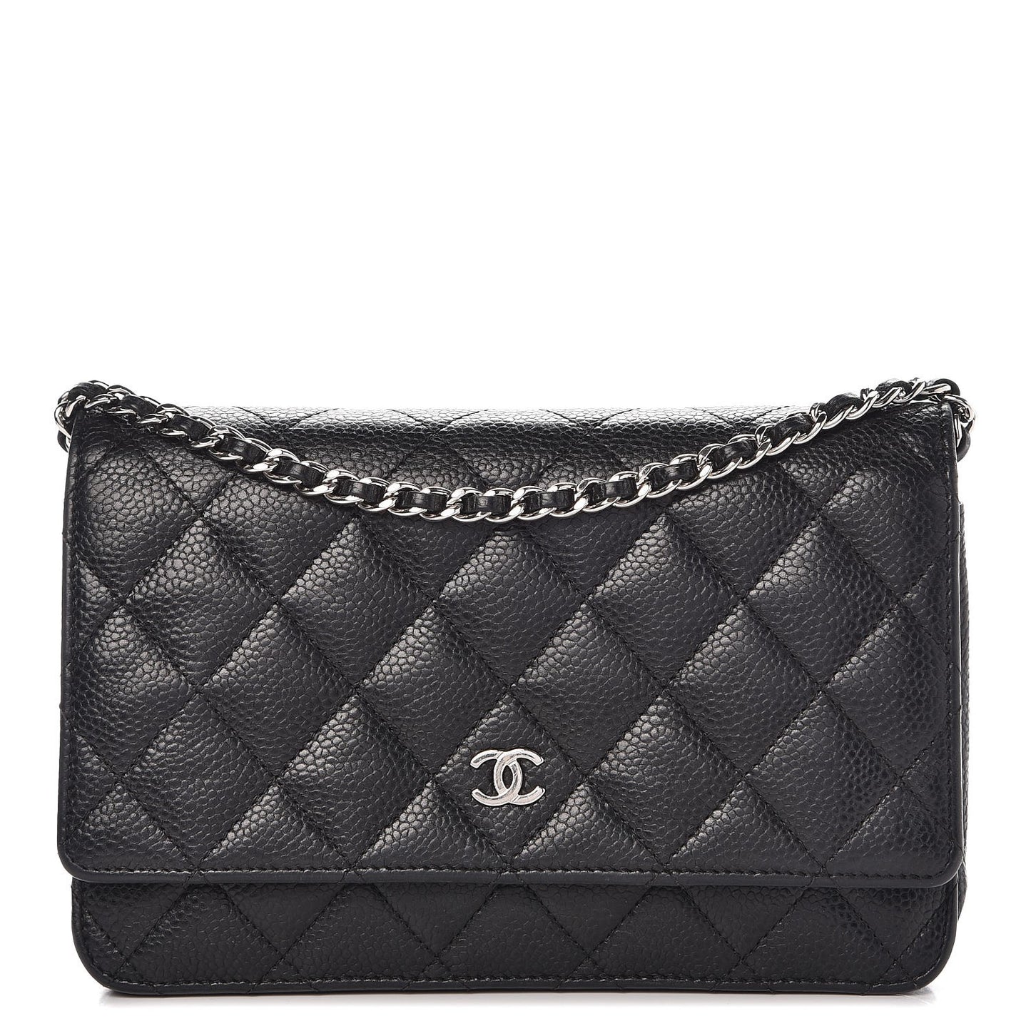 Caviar Quilted Wallet On Chain WOC Black