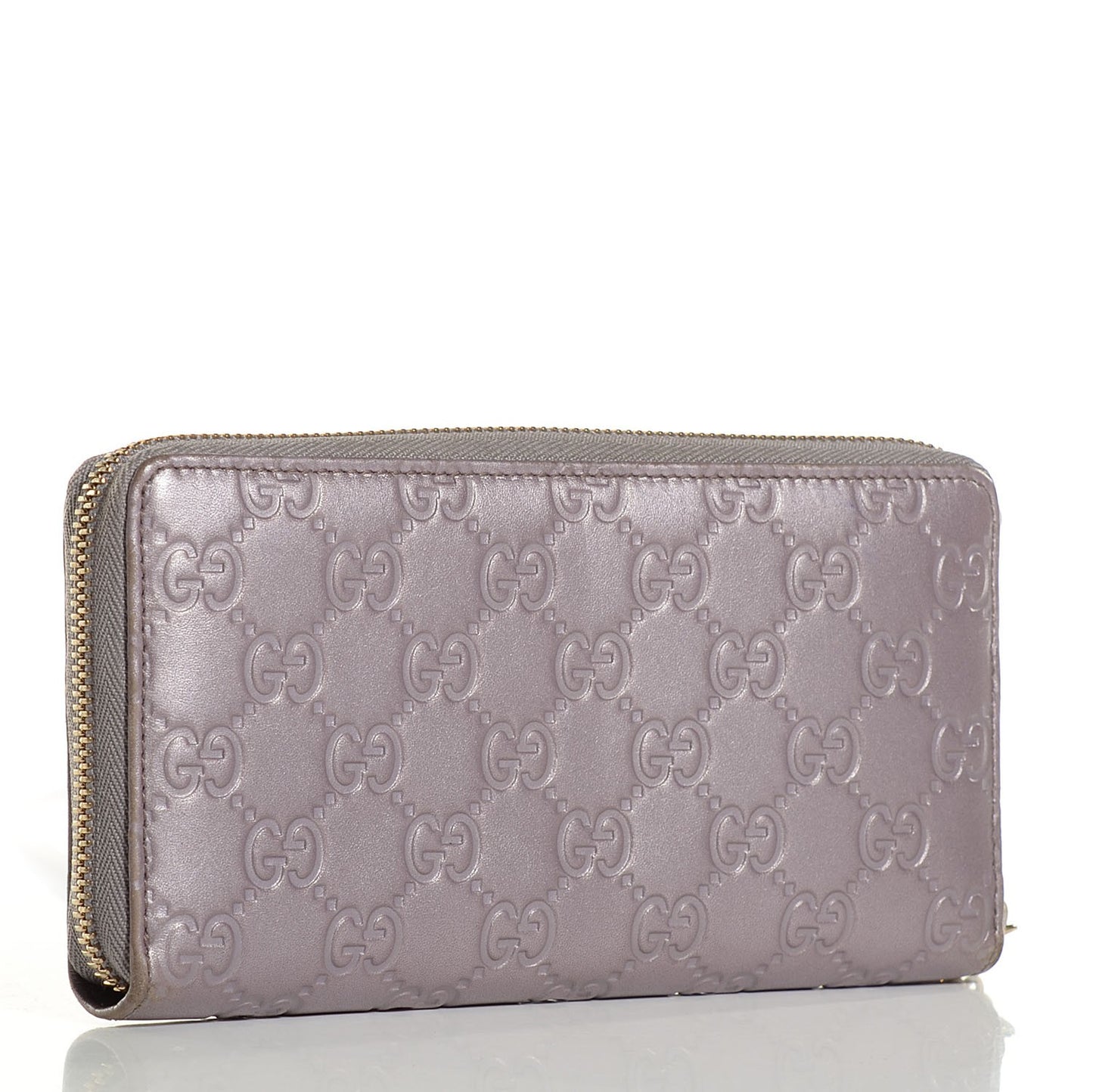 Metallic Soft Guccissima Margaux Calfskin Lovely Zip Around Wallet Senanque