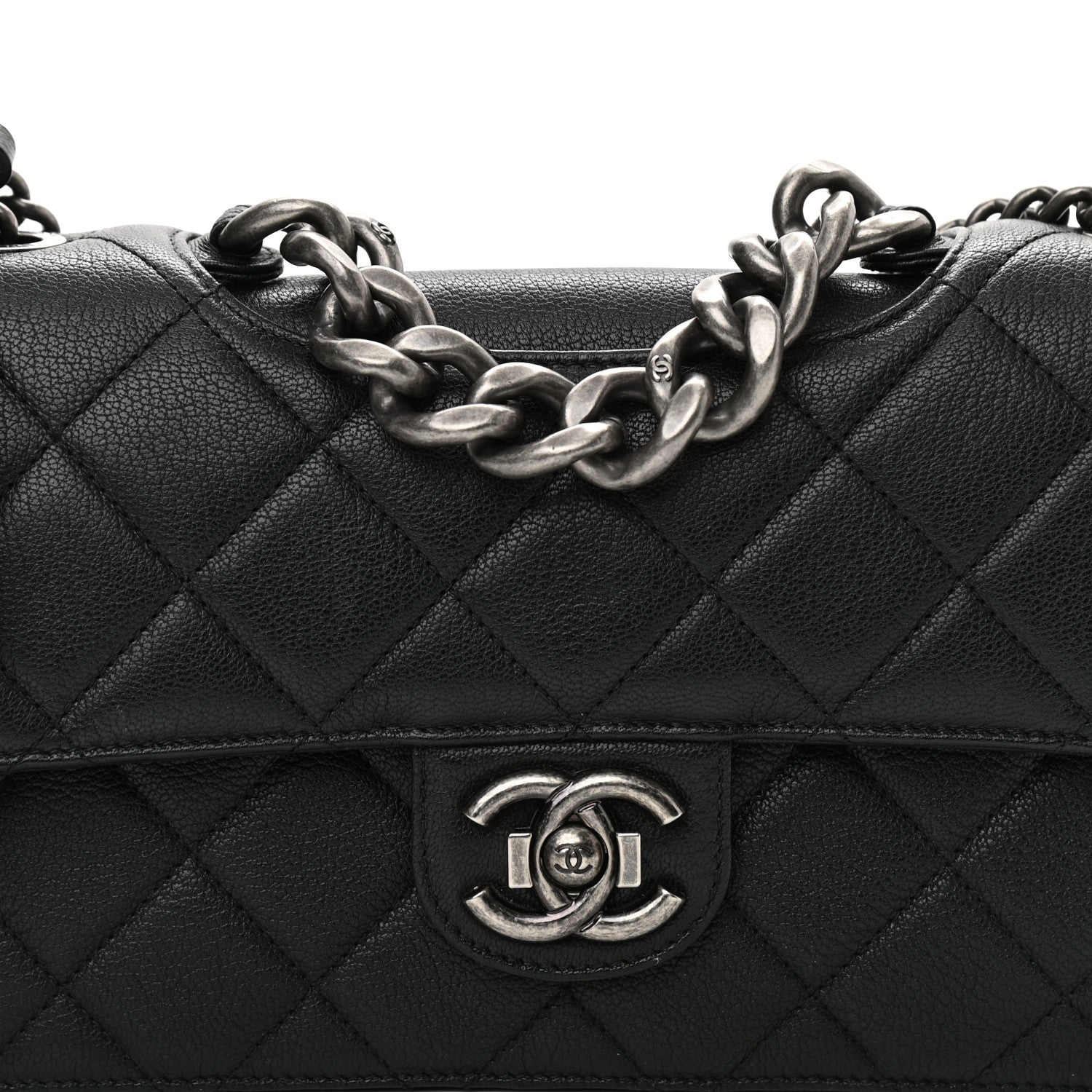 Chanel Goatskin Quilted Medium Perfect Edge Flap Black 8 of 9