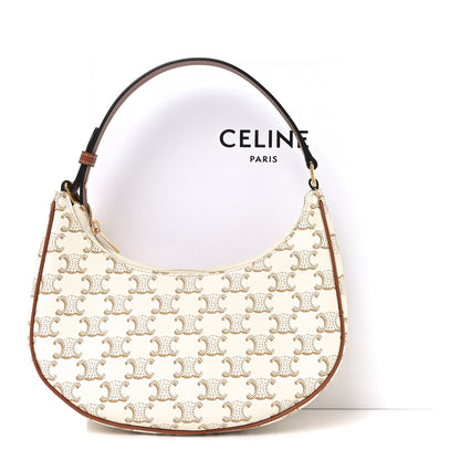 Celine Canvas Calfskin Ava Triomphe Shoulder Bag White 11 of 11