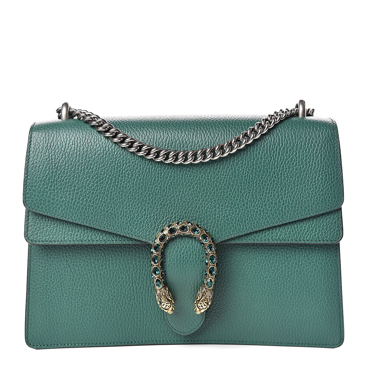 Dollar Calfskin Crystal Medium Dionysus Shoulder Bag Emerald