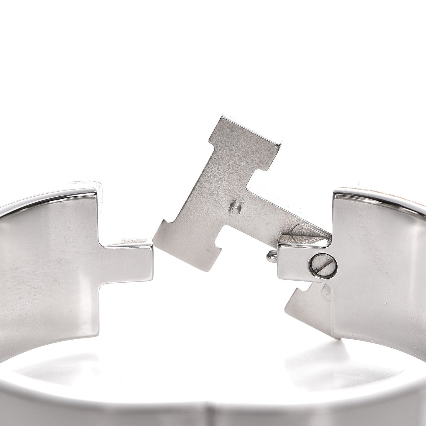 Enamel Wide Clic Clac H Bracelet PM White