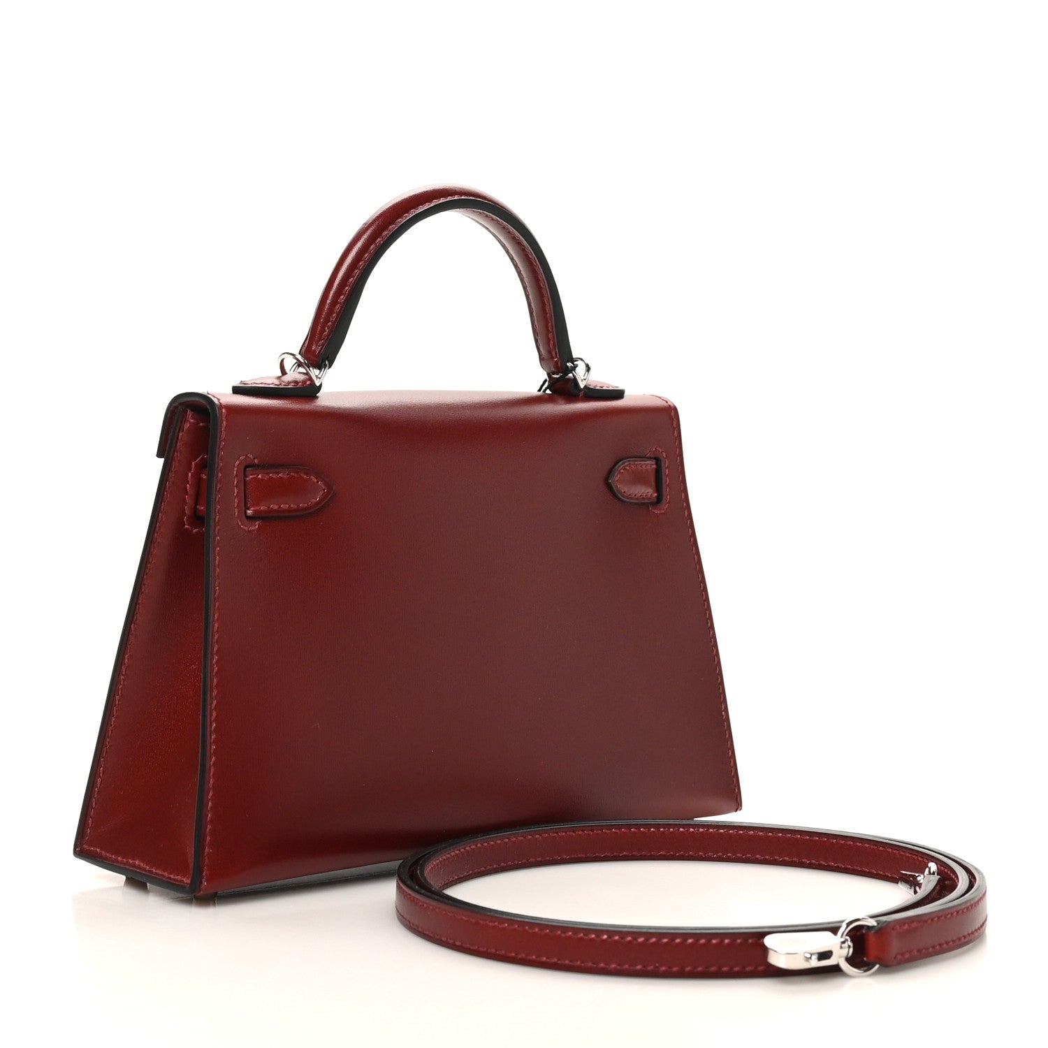 Hermes Box Studded Clouté Mini Kelly Sellier 20 Rouge H 2 of 9