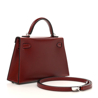 Hermes Box Studded Clouté Mini Kelly Sellier 20 Rouge H 2 of 9