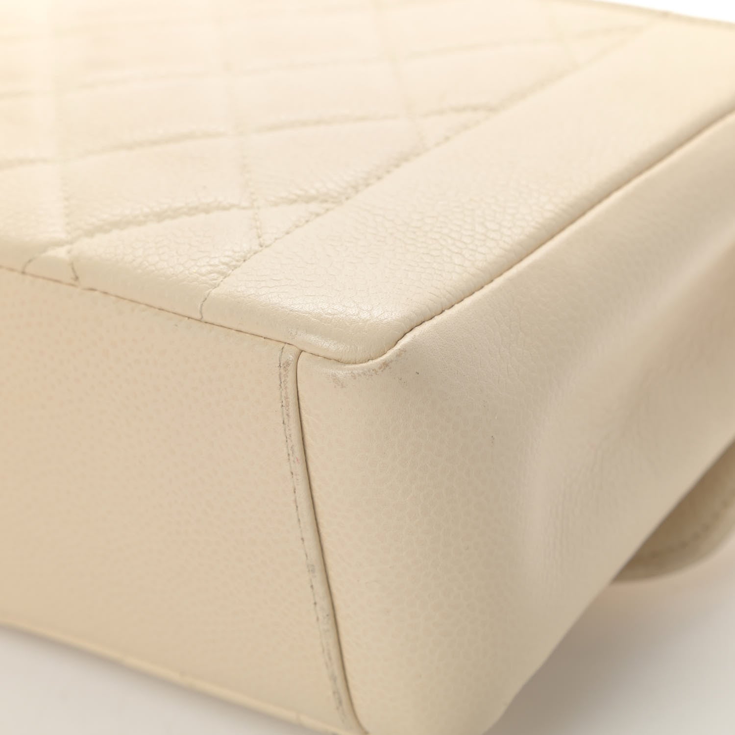 Chanel Caviar Quilted Medium Single Flap White 12 of 22