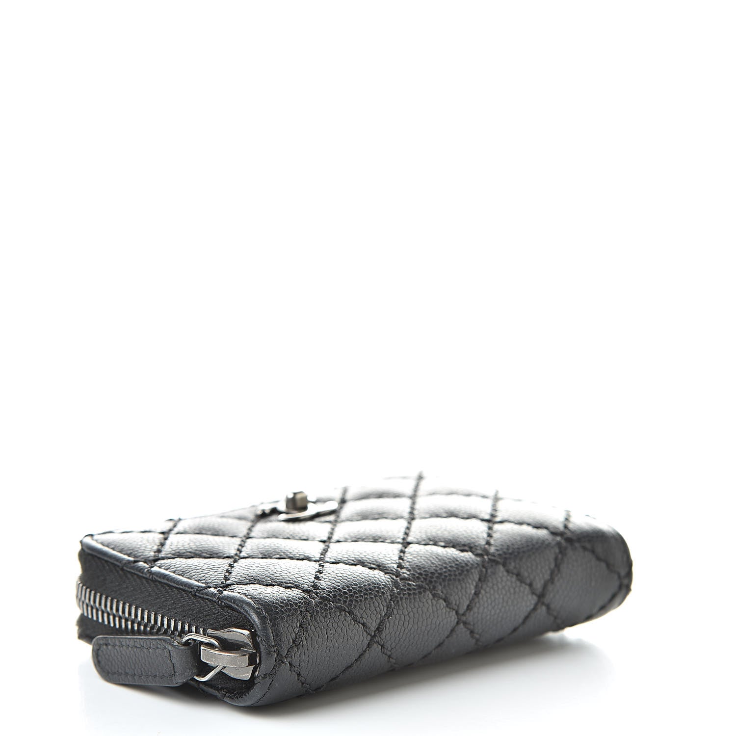Chanel Caviar Stitched Zip Coin Purse Black 4 of 8