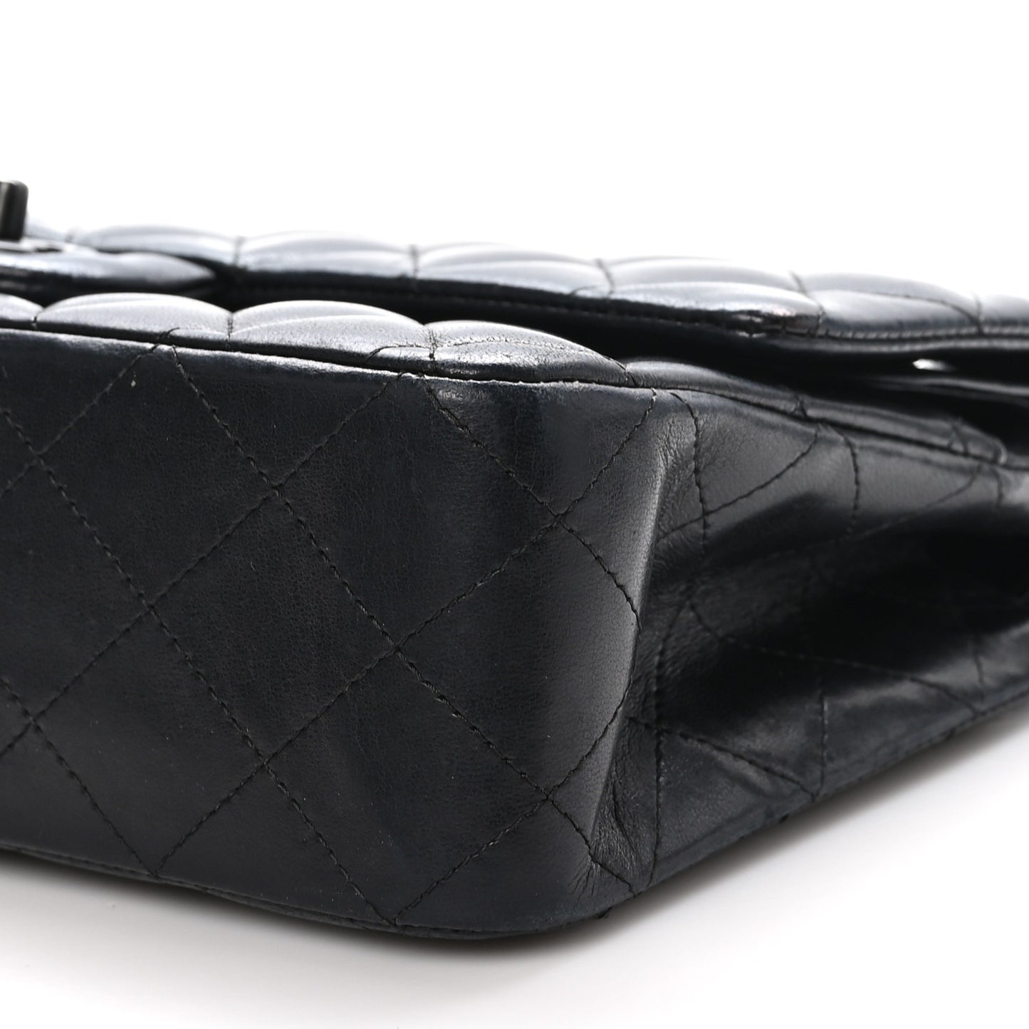 Lambskin Quilted Medium Double Flap So Black