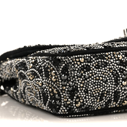 Chanel Suede Crystal Camellia Mini Rectangular Flap Black 7 of 9