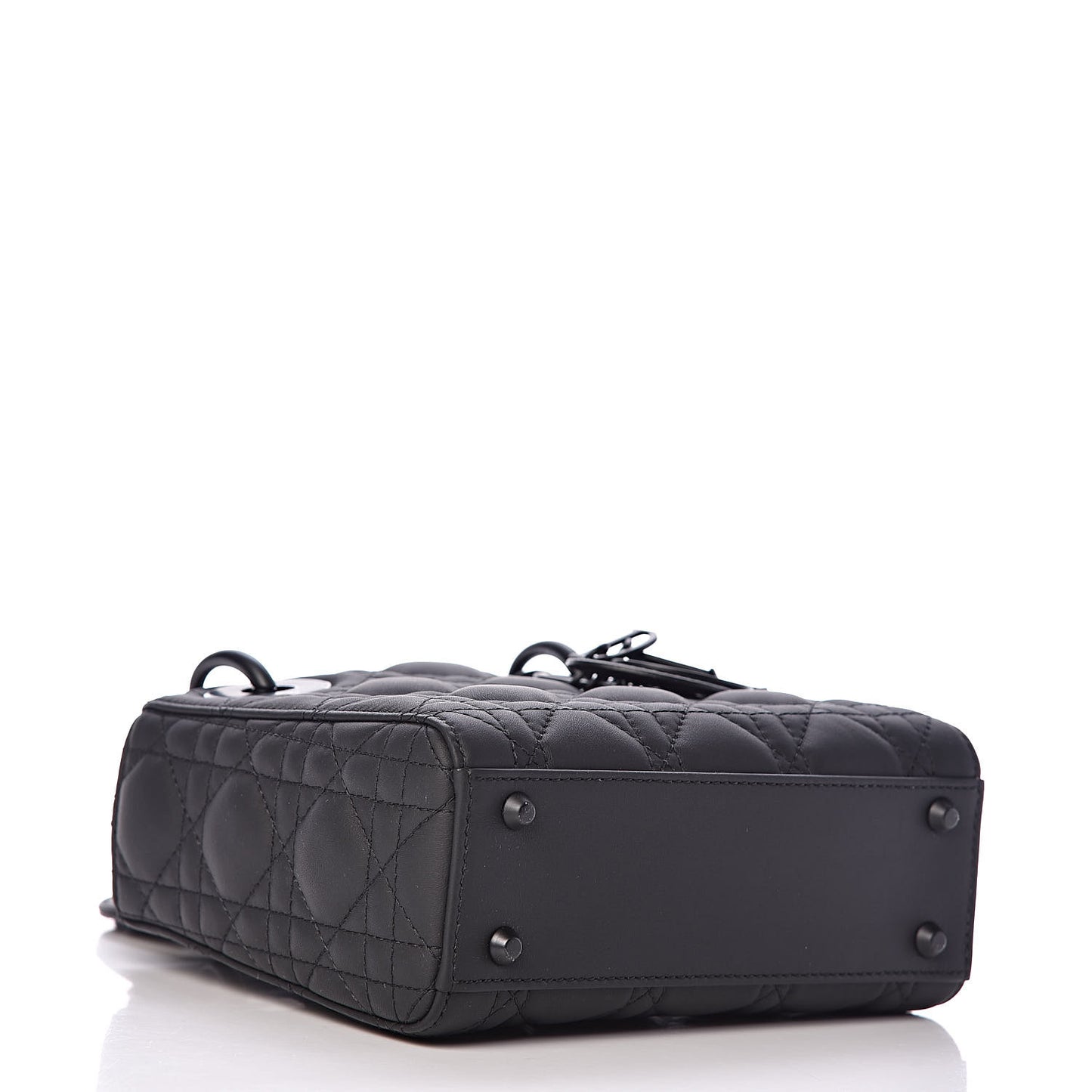 Ultra Matte Calfskin Cannage Mini Lady Dior Black
