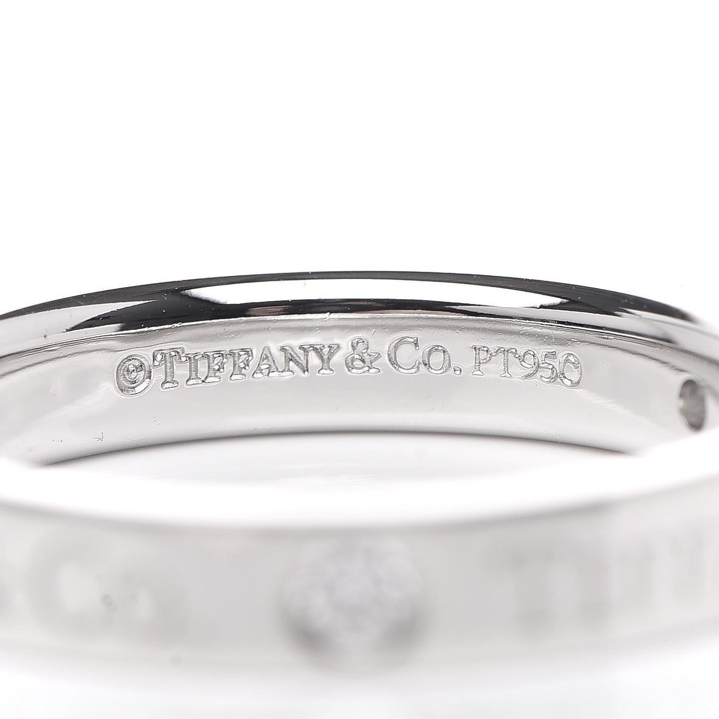 Platinum Diamond Logo Band Ring 47 4