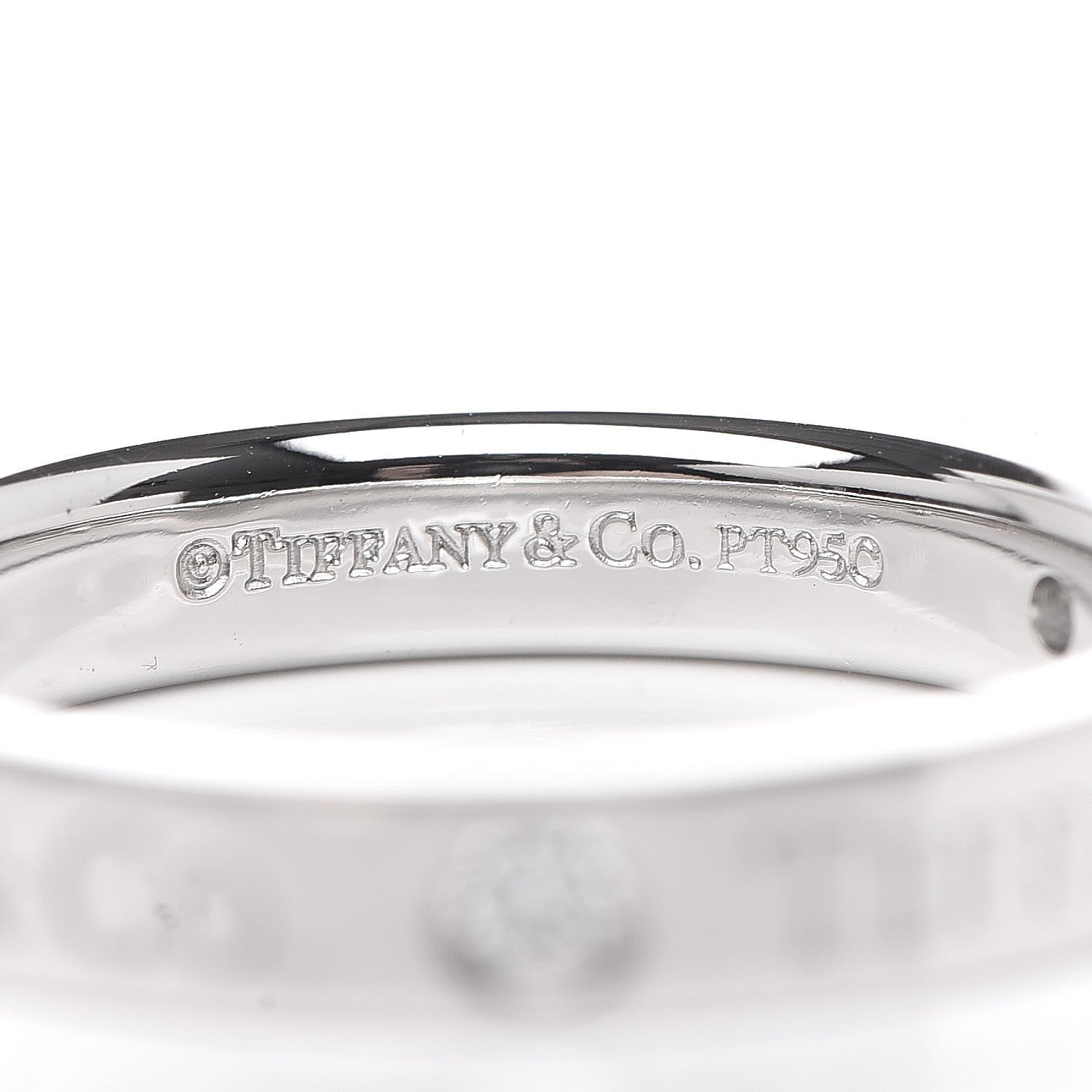 Tiffany Platinum Diamond Logo Band Ring 47 4 4 of 4