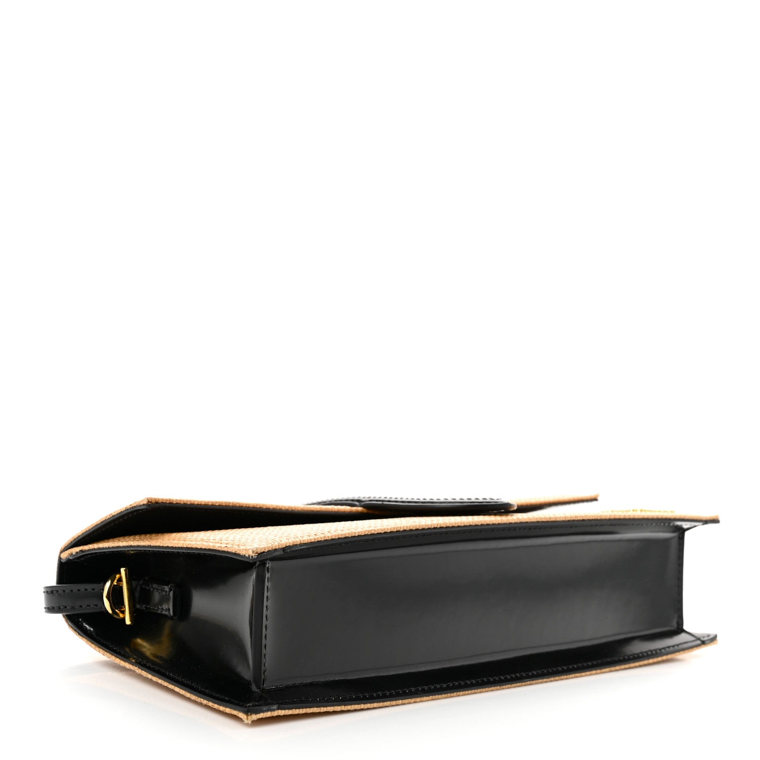 Jacquemus Raffia Smooth Calfskin Le Bambino Long Natural Black 4 of 9