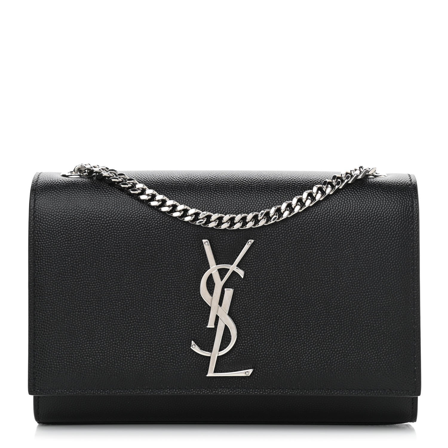 Saint Laurent Grain De Poudre Small Monogram Kate Satchel Black 1 of 10