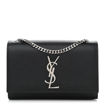 Saint Laurent Grain De Poudre Small Monogram Kate Satchel Black 1 of 10