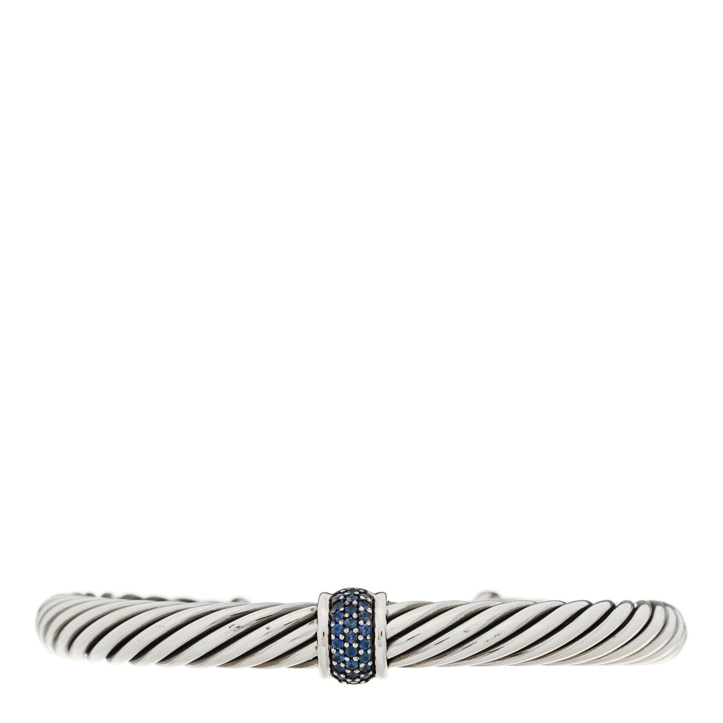 Sterling Silver Blue Sapphire 7mm Cable Classics Single Station Bracelet