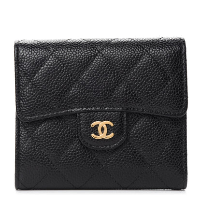 Chanel Caviar Quilted Compact Flap Wallet Black 1 of 10
