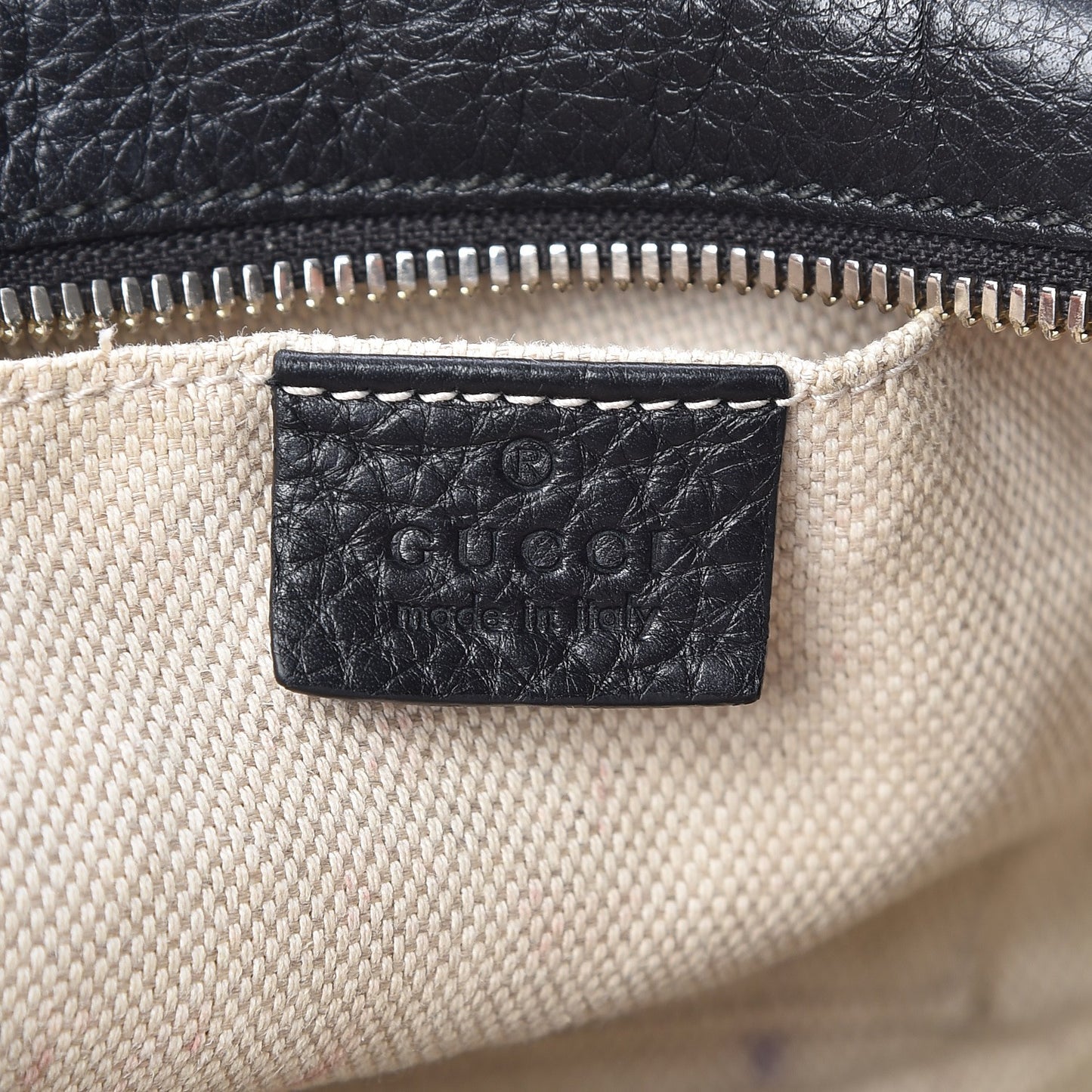 Pebbled Calfskin Small Soho Disco Bag Black
