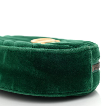 Gucci Velvet Matelasse GG Marmont Belt Bag 95 38 Green 9 of 10