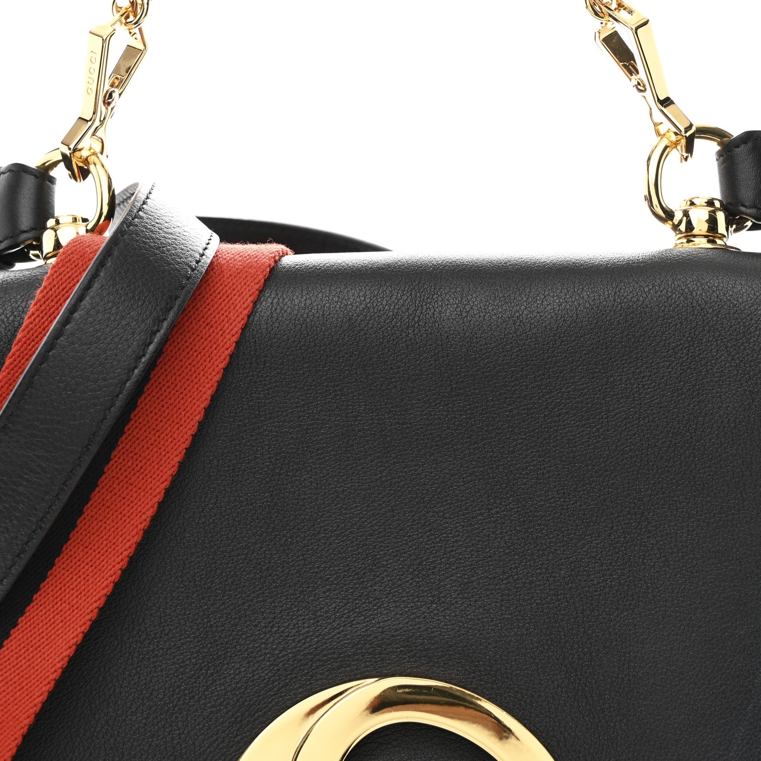 Gucci Roxy Calfskin Web Medium Studded Blondie Shoulder Flap Bag