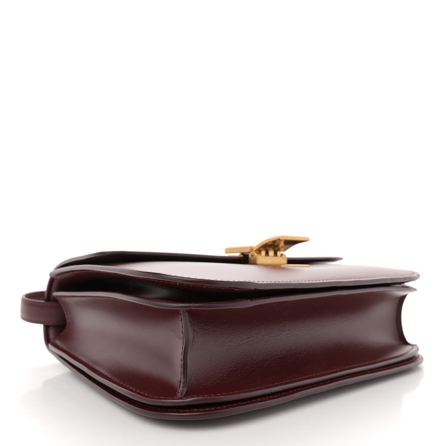 Box Calfskin Medium Classic Box Flap Bag Burgundy