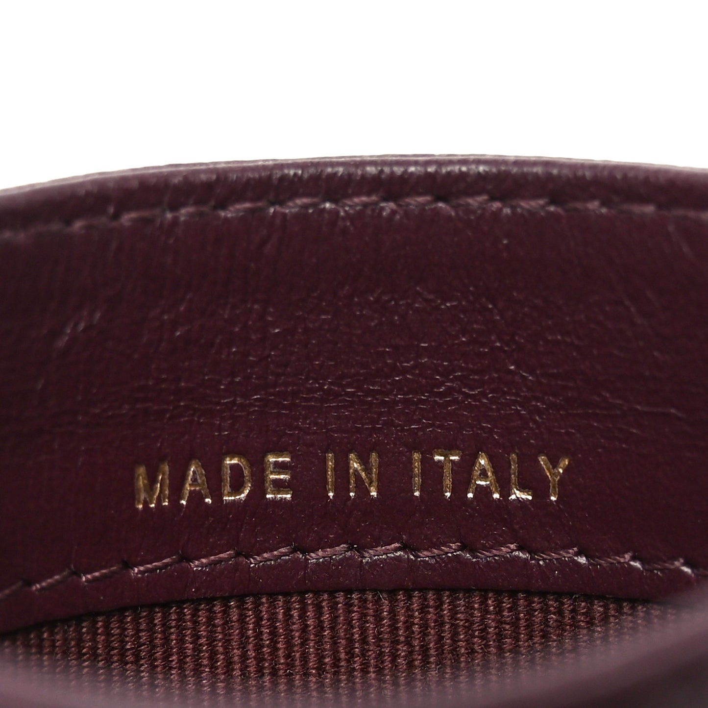 Caviar Quilted Card Holder Burgundy