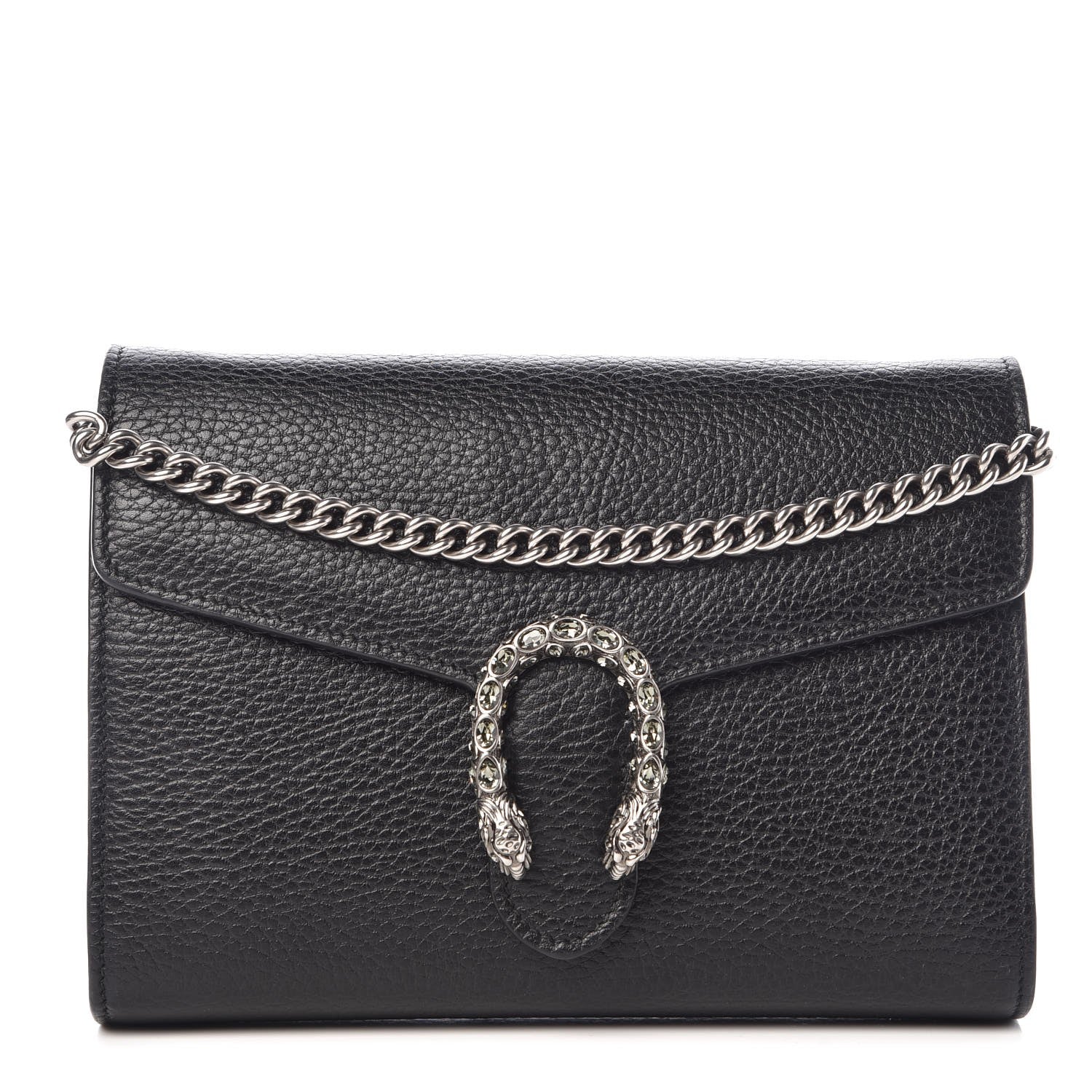 Gucci Calfskin Mini Dionysus Chain Wallet Black 1 of 11