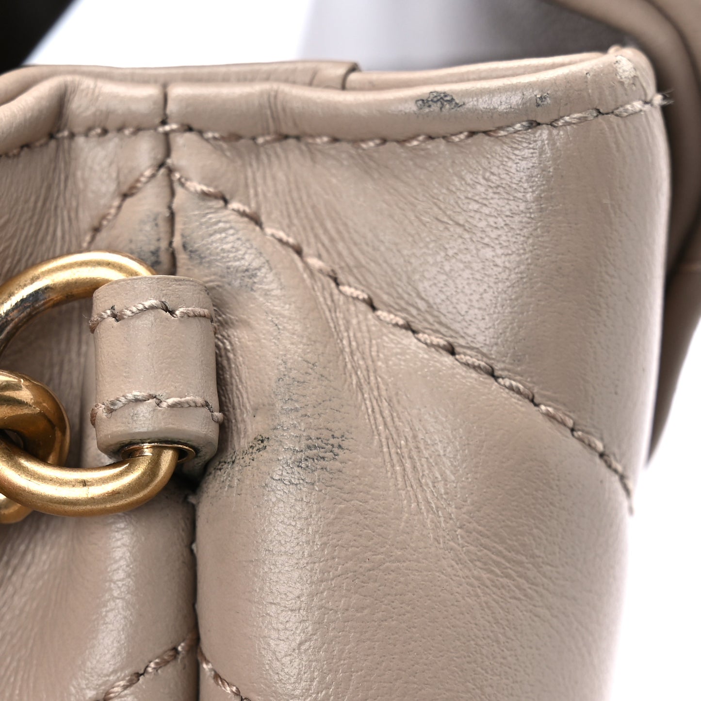 Calfskin Y Quilted Monogram Toy Loulou Crossbody Bag Taupe