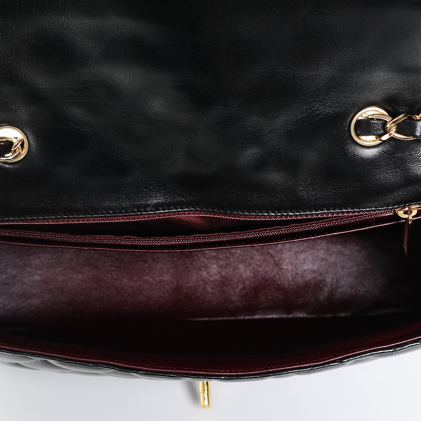 Lambskin Quilted Jumbo Single Flap Black