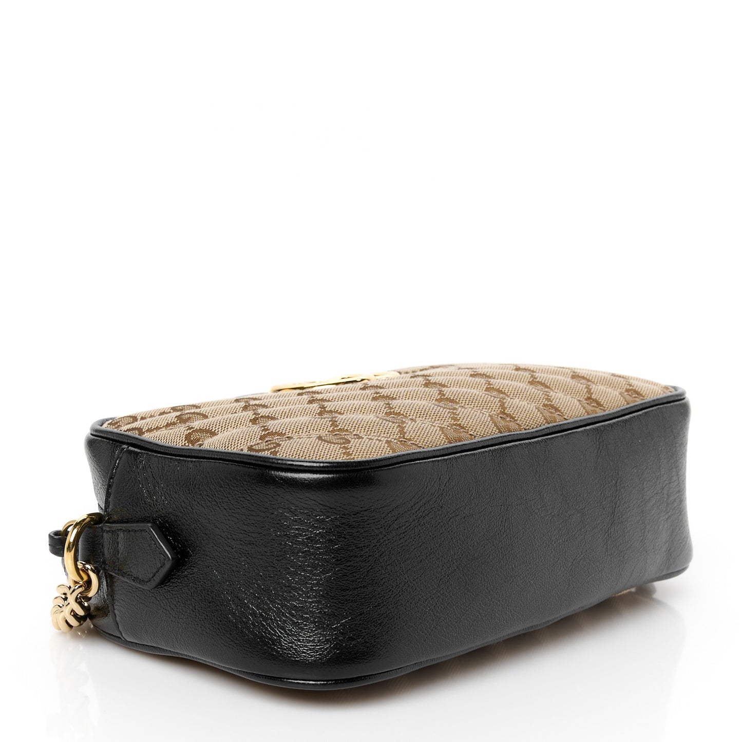 Monogram Matelasse Diagonal Small GG Marmont Chain Shoulder Bag Beige Black