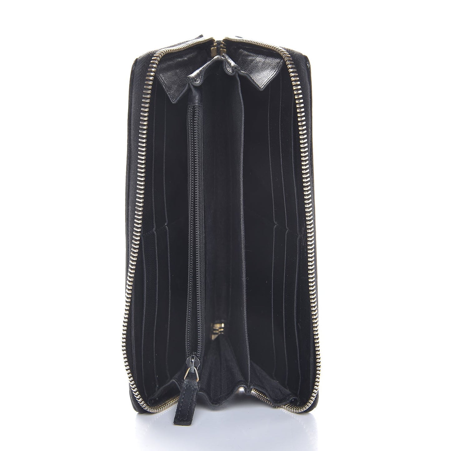 Patent Y Mail Zip Around Wallet Black