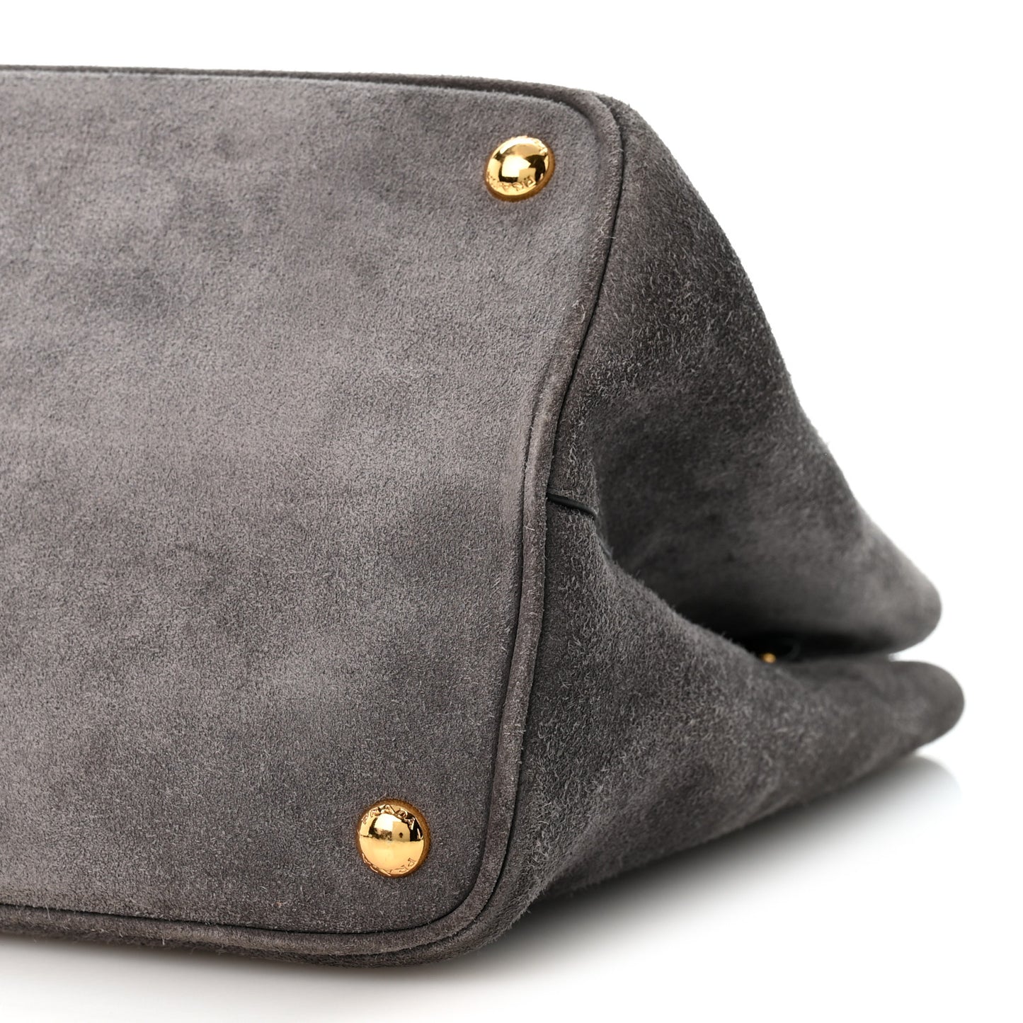Scamosciato Suede Medium Double Bag Tote Grigio
