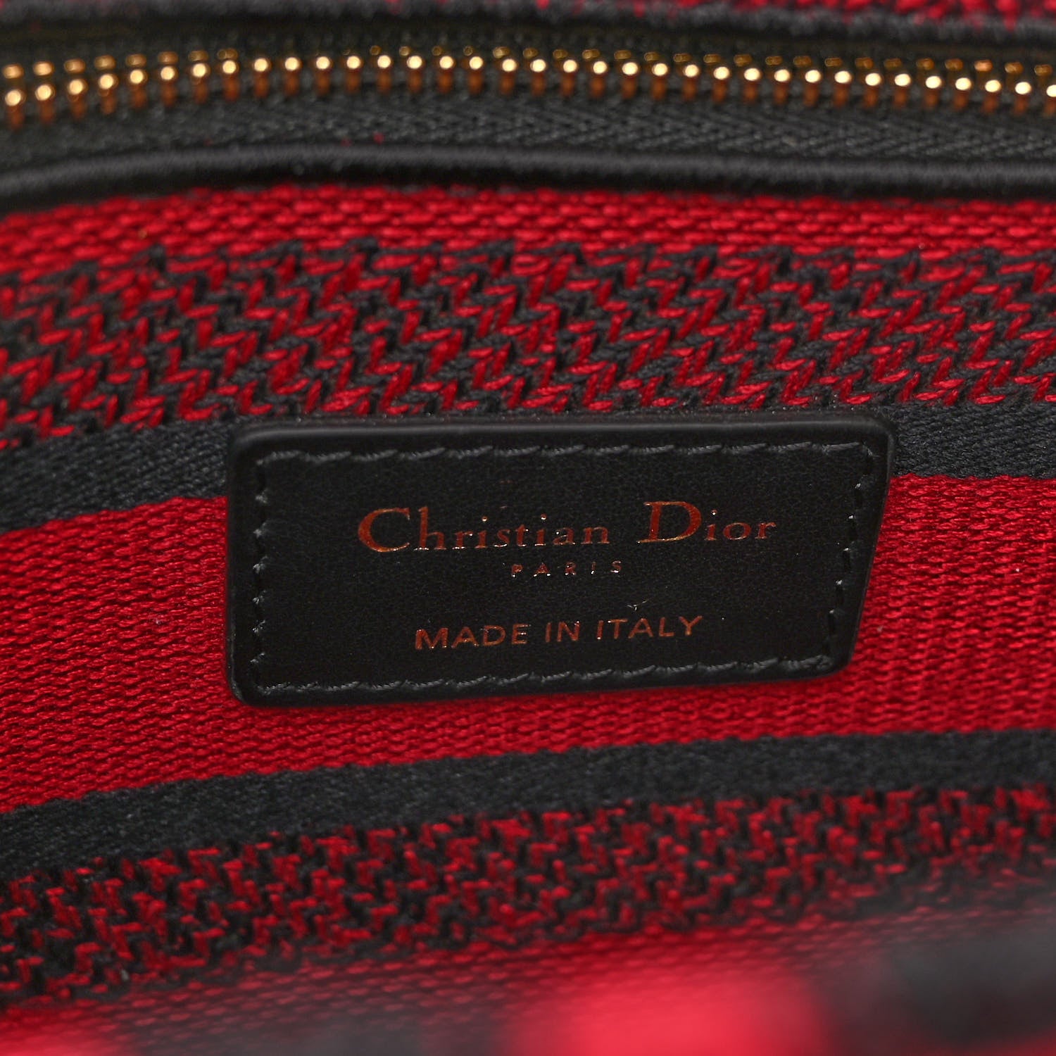 Christian Dior Canvas Embroidered Ornamental Cornely Medium Lady D-Lite Red Black 6 of 9