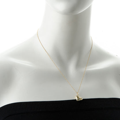 Tiffany 18K Yellow Gold Platinum Diamond Etoile Heart Pendant Necklace 2 of 6