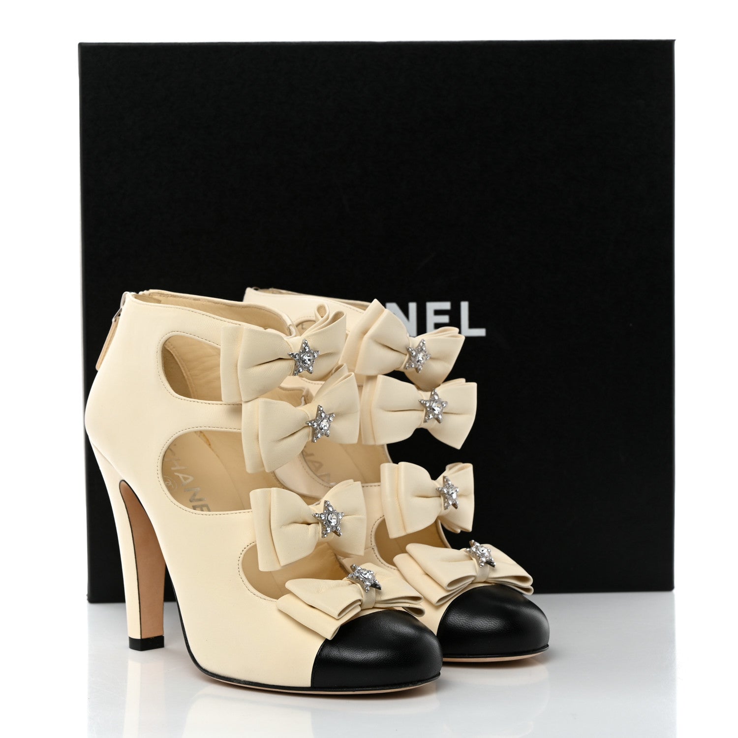 Chanel Buffalo Glitter Crystal Star Pumps 37.5 Black 10 of 10