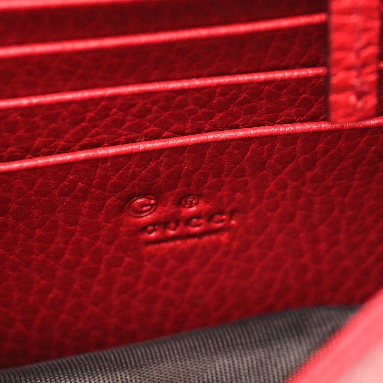 Gucci Dollar Calfskin Interlocking G Chain Wallet Red 6 of 9