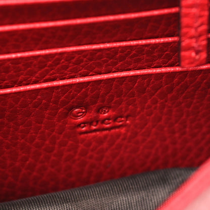 Gucci Dollar Calfskin Interlocking G Chain Wallet Red 6 of 9