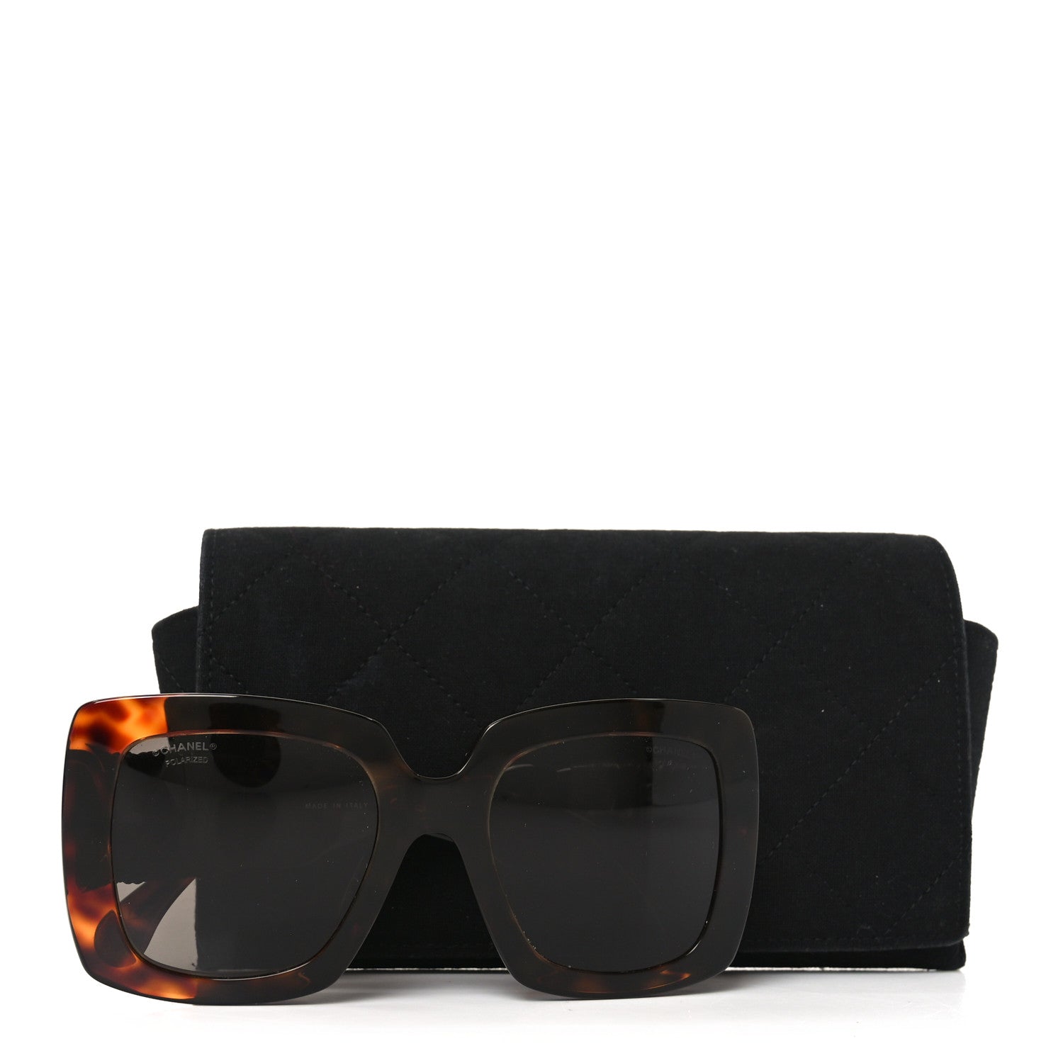 Chanel Acetate Calfskin Polarized Square Sunglasses 5474-Q-A