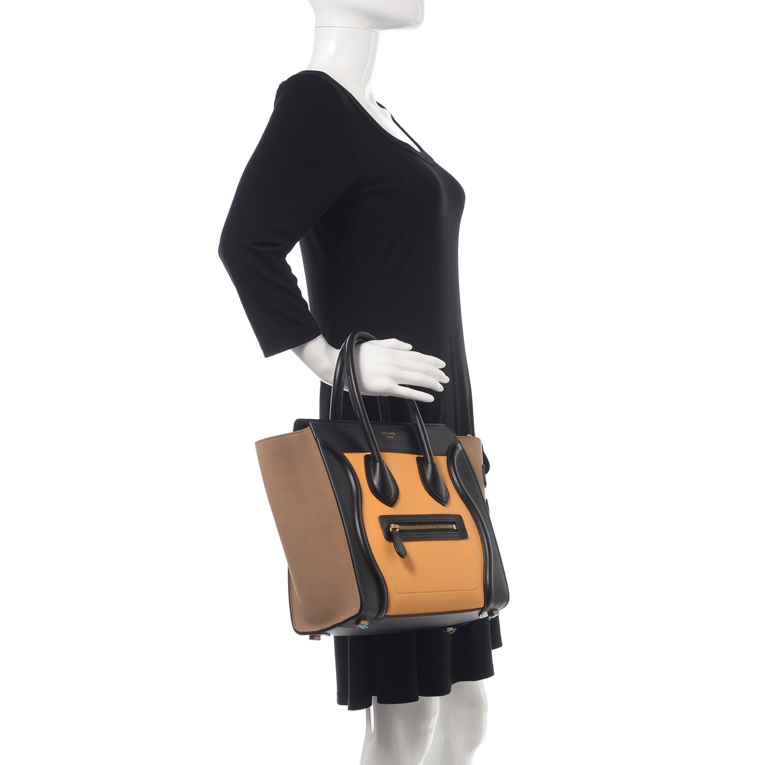 Celine Baby Grained Calfskin Nubuck Micro Tri-Color Luggage Corn 2 of 15