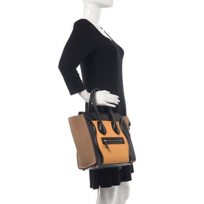 Celine Baby Grained Calfskin Nubuck Micro Tri-Color Luggage Corn 2 of 15