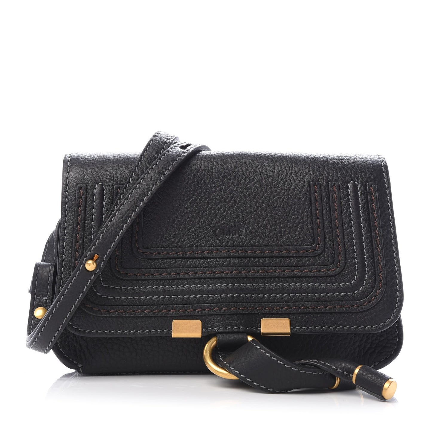 Calfskin Marcie Convertible Belt Bag Black