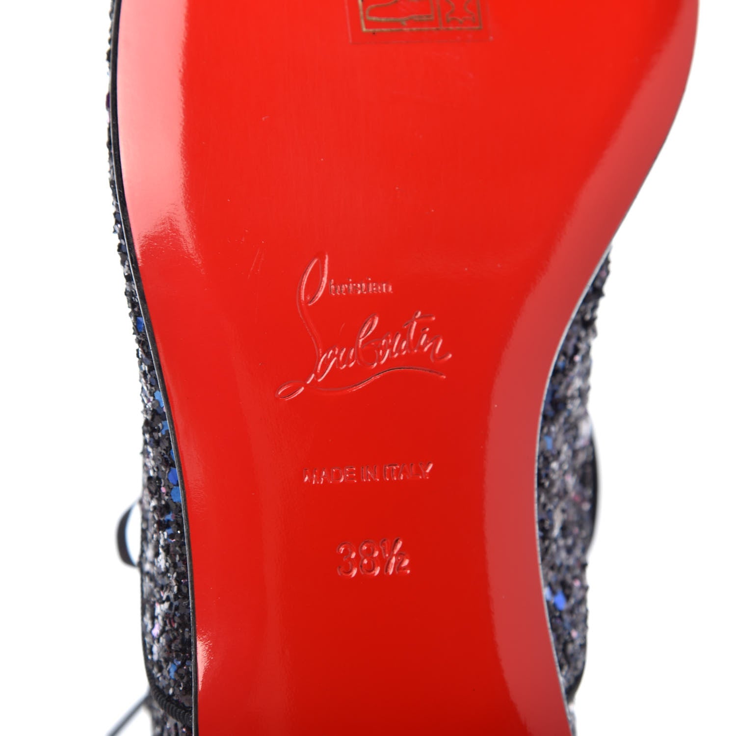 Christian Louboutin Glitter Fred Oxfords 38.5 Black 9 of 10