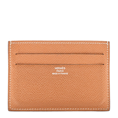 Hermes Epsom Citizen Twill Card Case Gold 1 of 6